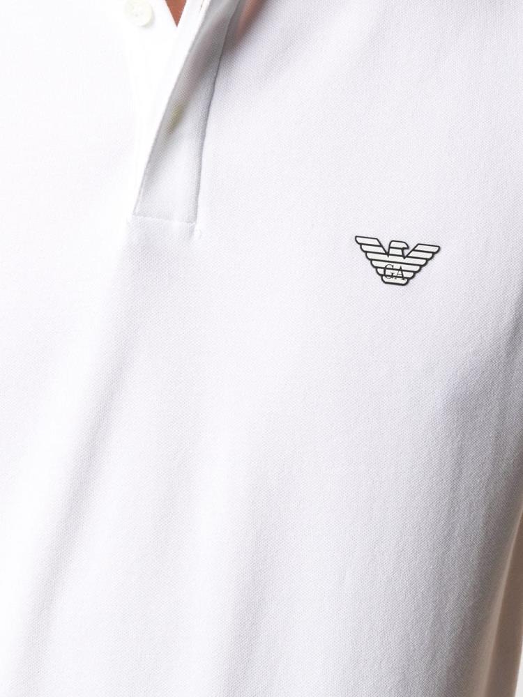 Armani Emporio Armani Embroidered Logo Polo Majice Moški Bele | OCXPZK89