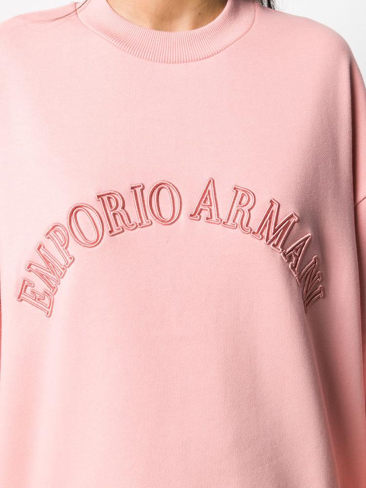 Armani Emporio Armani Embroidered Logo Športni Puloverji Ženske Roza | 3GJJDEVT