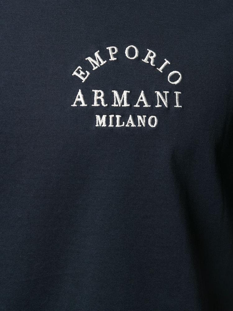 Armani Emporio Armani Embroidered Majice Moški Modre | H5RQ3YNW