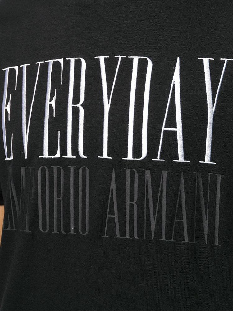 Armani Emporio Armani Everyday Print Majice Moški Črne | 94FEEI8P