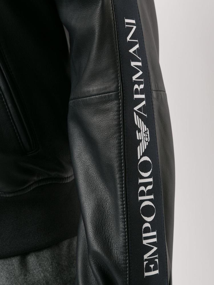 Armani Emporio Armani Faux Usnje Bomber Jakne Moški Modre | FWI30GIO