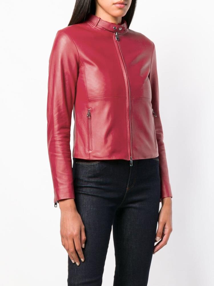 Armani Emporio Armani Fitted Biker Jacket Jakne Ženske Rdeče | L5X2199B