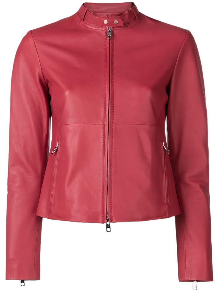 Armani Emporio Armani Fitted Biker Jacket Jakne Ženske Rdeče | L5X2199B