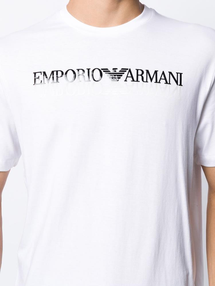 Armani Emporio Armani Front Logo Majice Moški Bele | SKU6OUDX