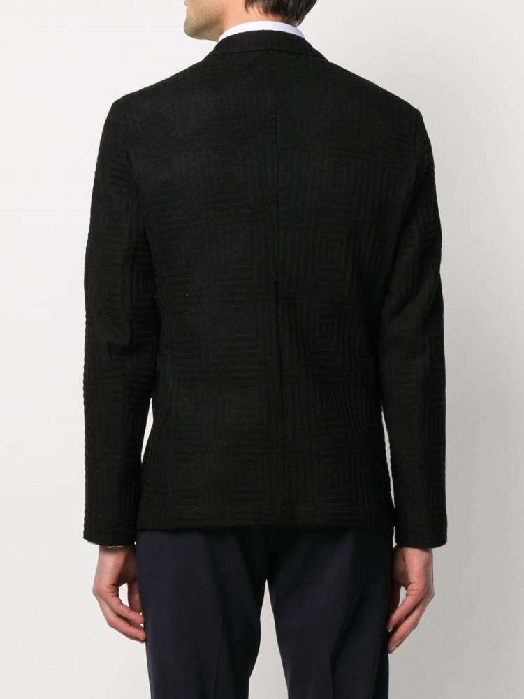 Armani Emporio Armani Geometric Knit Suknjič Moški Črne | F13QGAJO