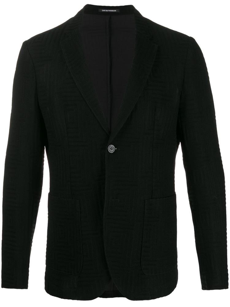 Armani Emporio Armani Geometric Knit Suknjič Moški Črne | F13QGAJO