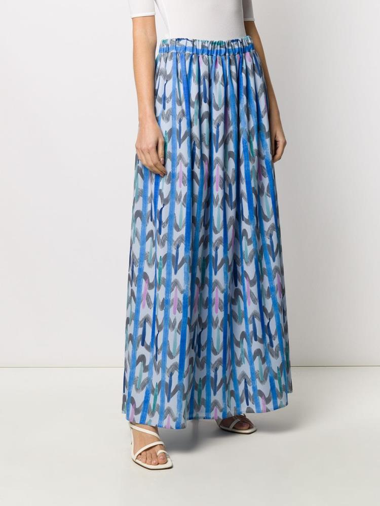 Armani Emporio Armani Geometric Print Maxi Krila Ženske Modre Sive | 83LBMWBR