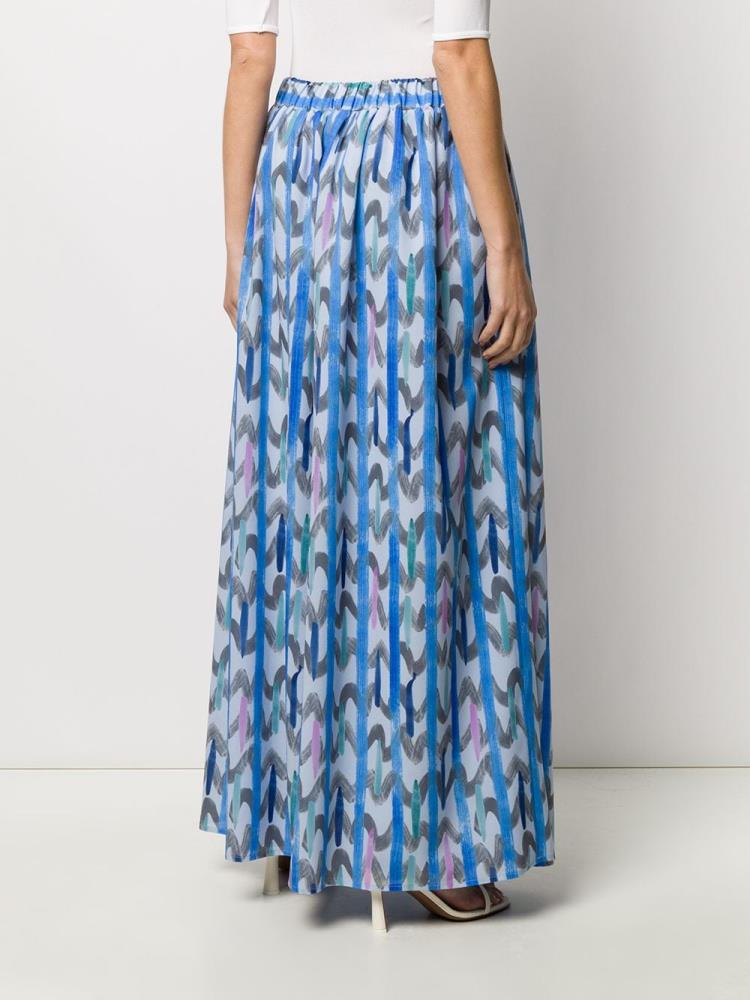 Armani Emporio Armani Geometric Print Maxi Krila Ženske Modre Sive | 83LBMWBR