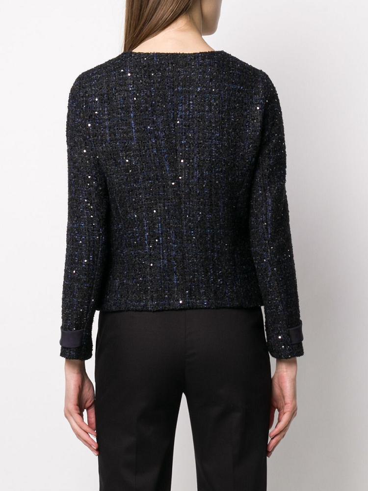 Armani Emporio Armani Glitter Tweed Zip Jakne Ženske Modre | DOL9XA73