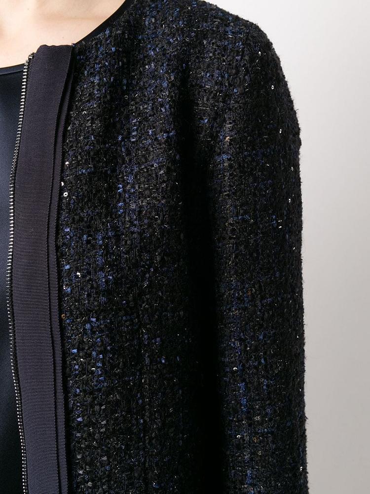 Armani Emporio Armani Glitter Tweed Zip Jakne Ženske Modre | DOL9XA73