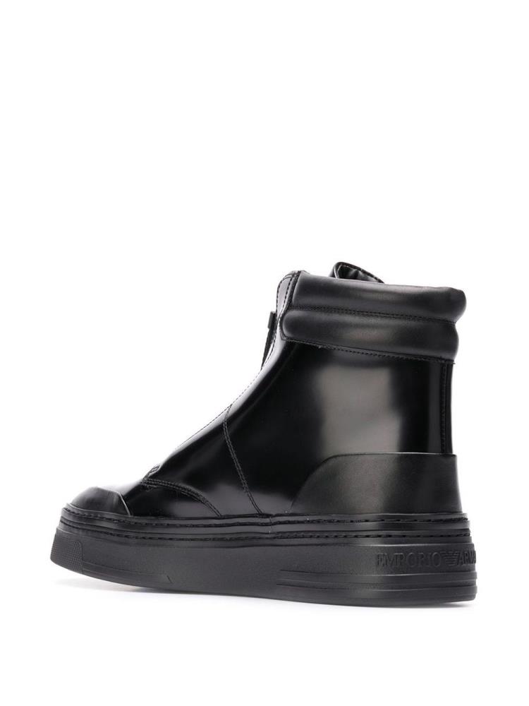 Armani Emporio Armani Hi Top Zipped Superge Moški Črne | 7XW3SA3X