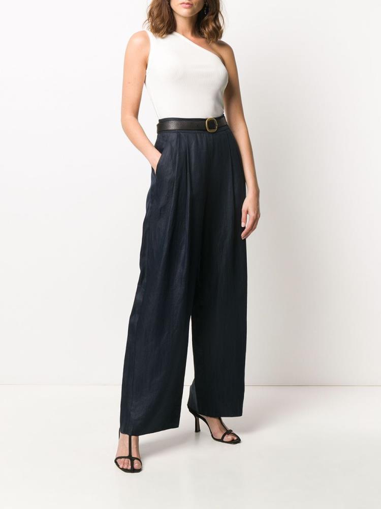 Armani Emporio Armani High Waisted Hlače Ženske Modre | U0PMWH3U