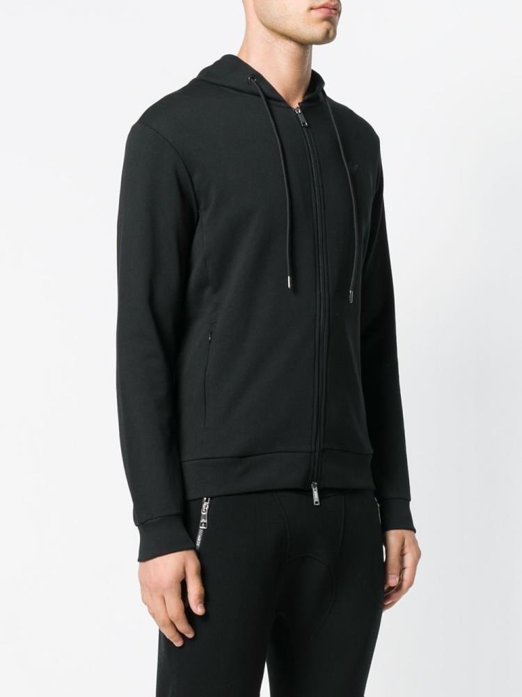 Armani Emporio Armani Hooded Zipped Jakne Moški Črne | VCD36O4C