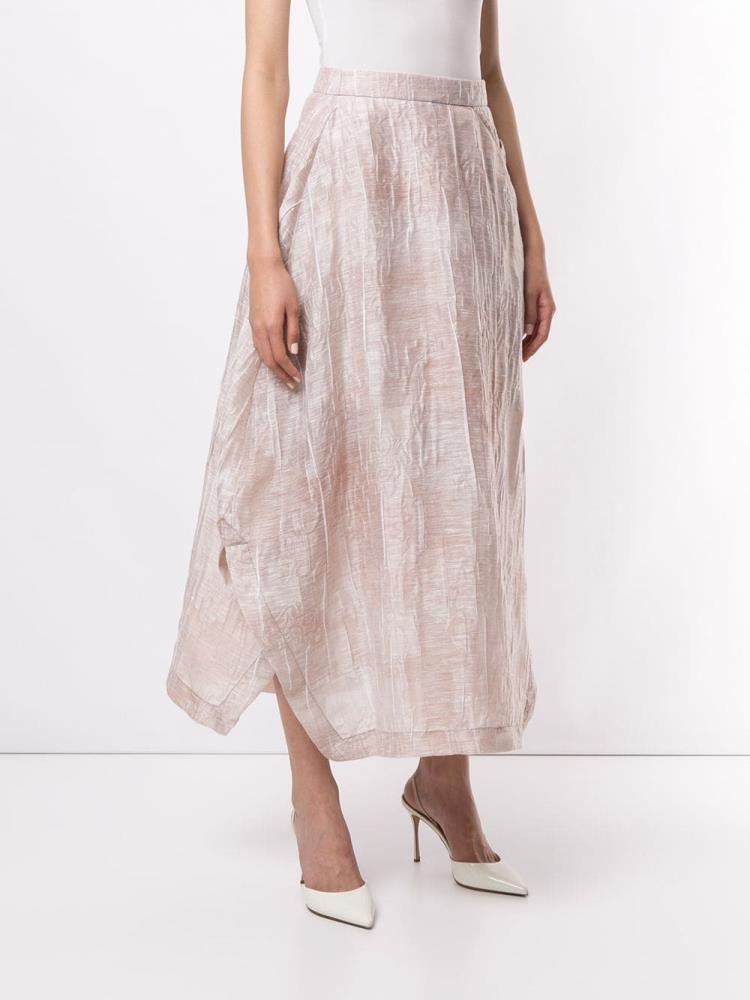 Armani Emporio Armani Jacquard Asymmetric Draped Midi Krila Ženske Roza | X796YNTU