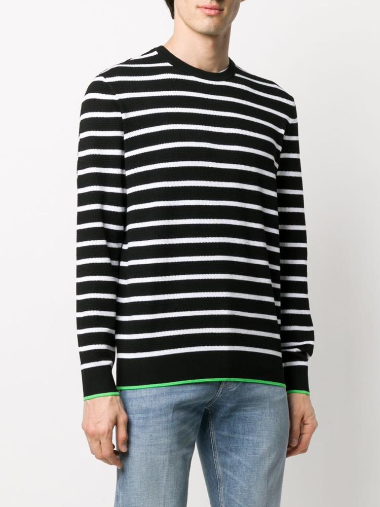 Armani Emporio Armani Knitted Stripe Skakalci Moški Črne | U8YLU9Y6