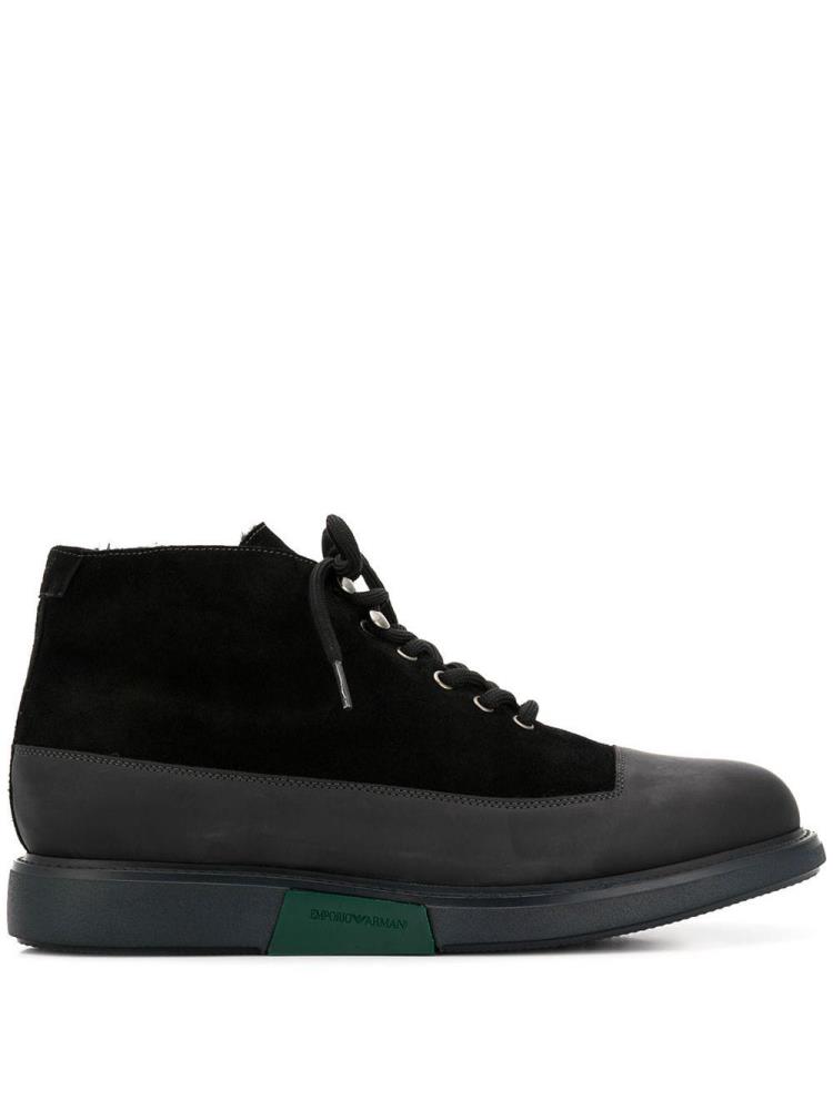 Armani Emporio Armani Lace Up Gležnarji Moški Črne | 8LIERP94