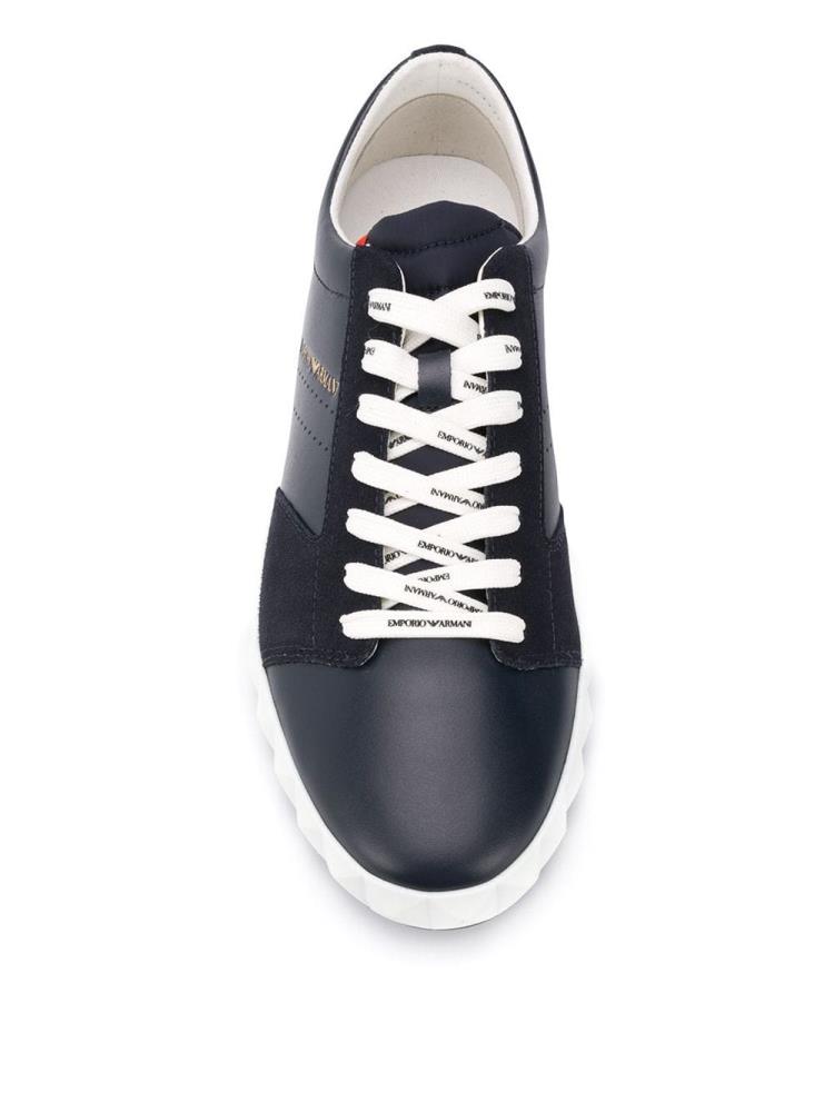 Armani Emporio Armani Lace Up Low Superge Moški Modre | NNTJWJ8U