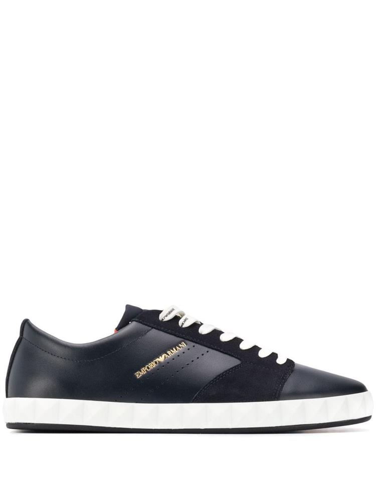 Armani Emporio Armani Lace Up Low Superge Moški Modre | NNTJWJ8U