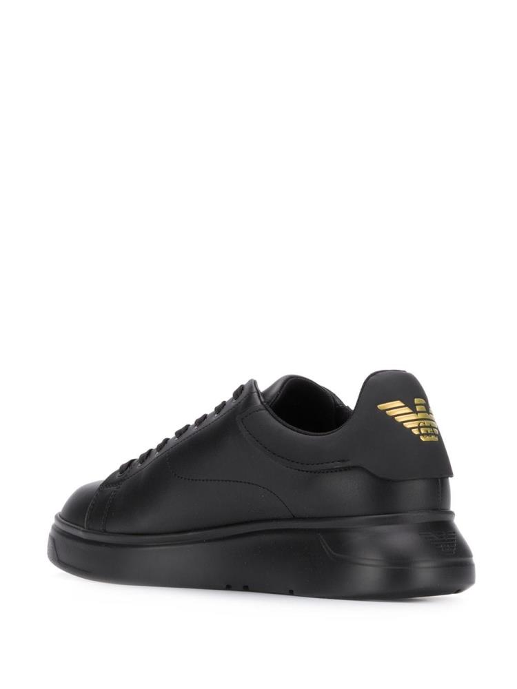 Armani Emporio Armani Lace Up Low Top Superge Moški Črne | F99EZJMR