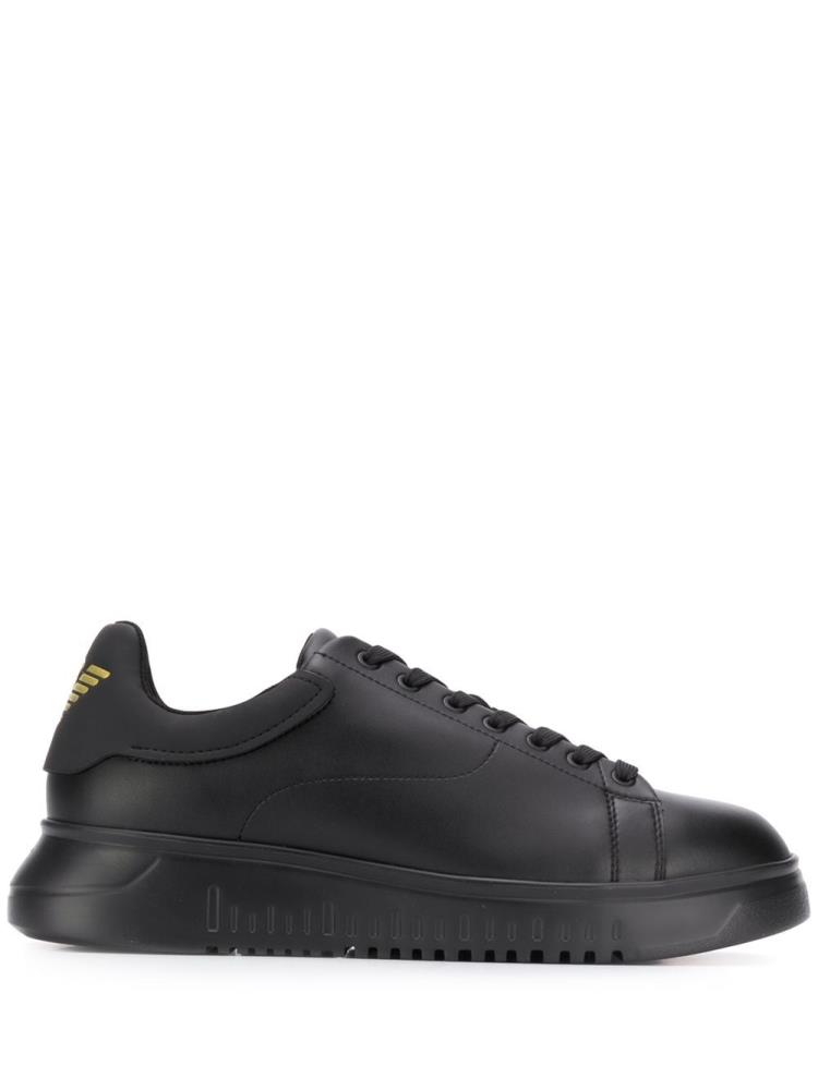 Armani Emporio Armani Lace Up Low Top Superge Moški Črne | F99EZJMR