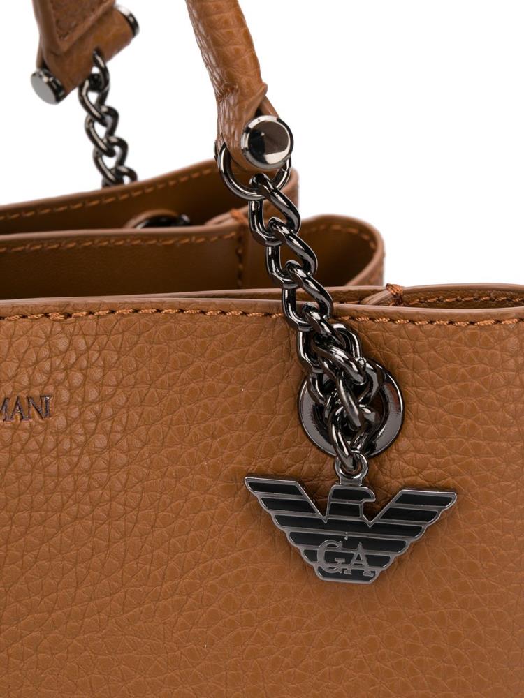 Armani Emporio Armani Logo Charm Torba Tote Ženske Rjave | ETI9UTFZ