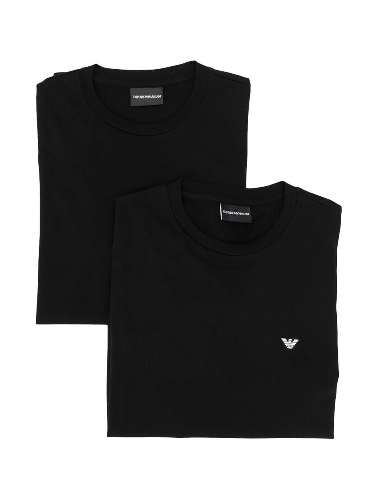 Armani Emporio Armani Logo Crew Neck Majice Moški Črne | 3W0NV9B0