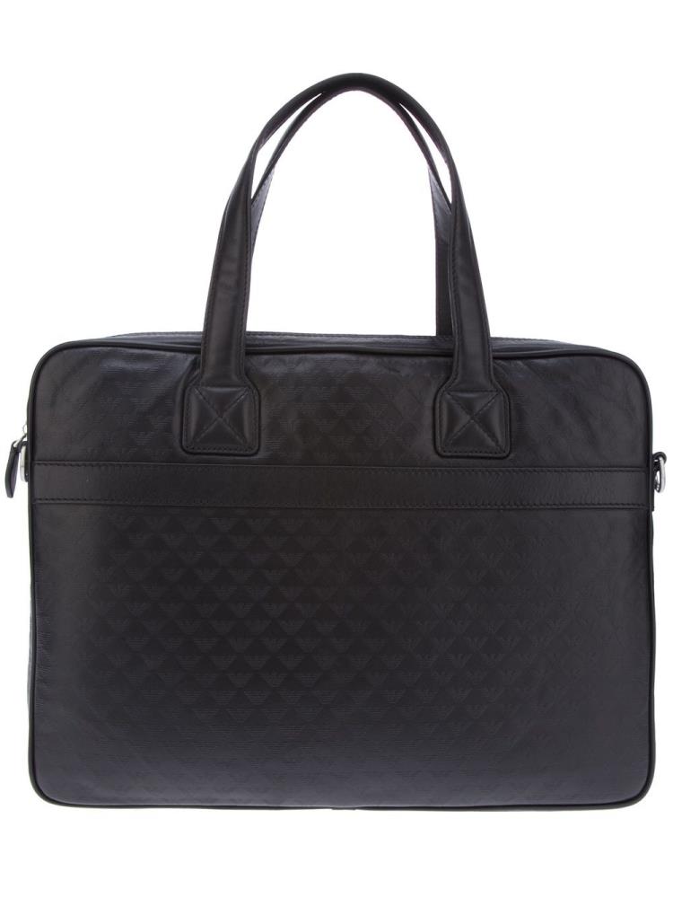 Armani Emporio Armani Logo Embossed Laptop Bags Torbe Moški Črne | XRX1RVGY