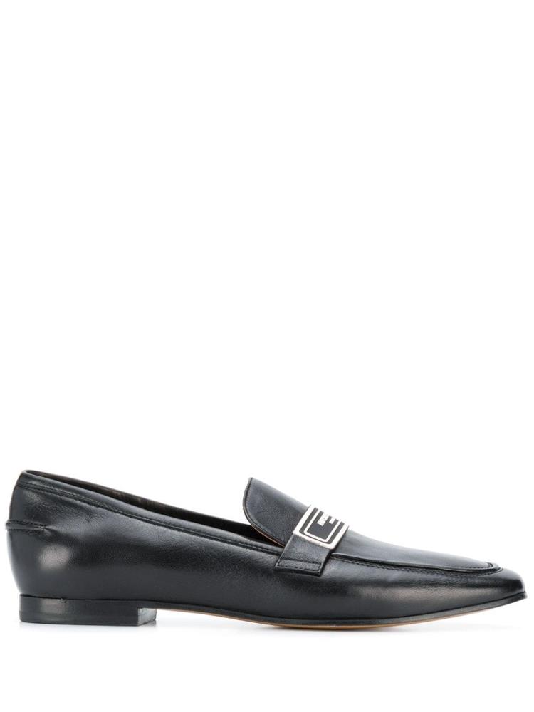 Armani Emporio Armani Logo Plaque Loaferji Ženske Črne | A9JNIS3K