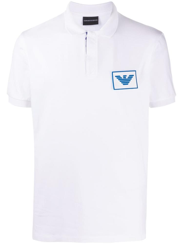 Armani Emporio Armani Logo Polo Majice Moški Bele | YJTM0ZNG