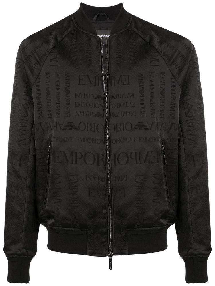 Armani Emporio Armani Logo Print Bomber Jakne Moški Črne | U31KO9R5