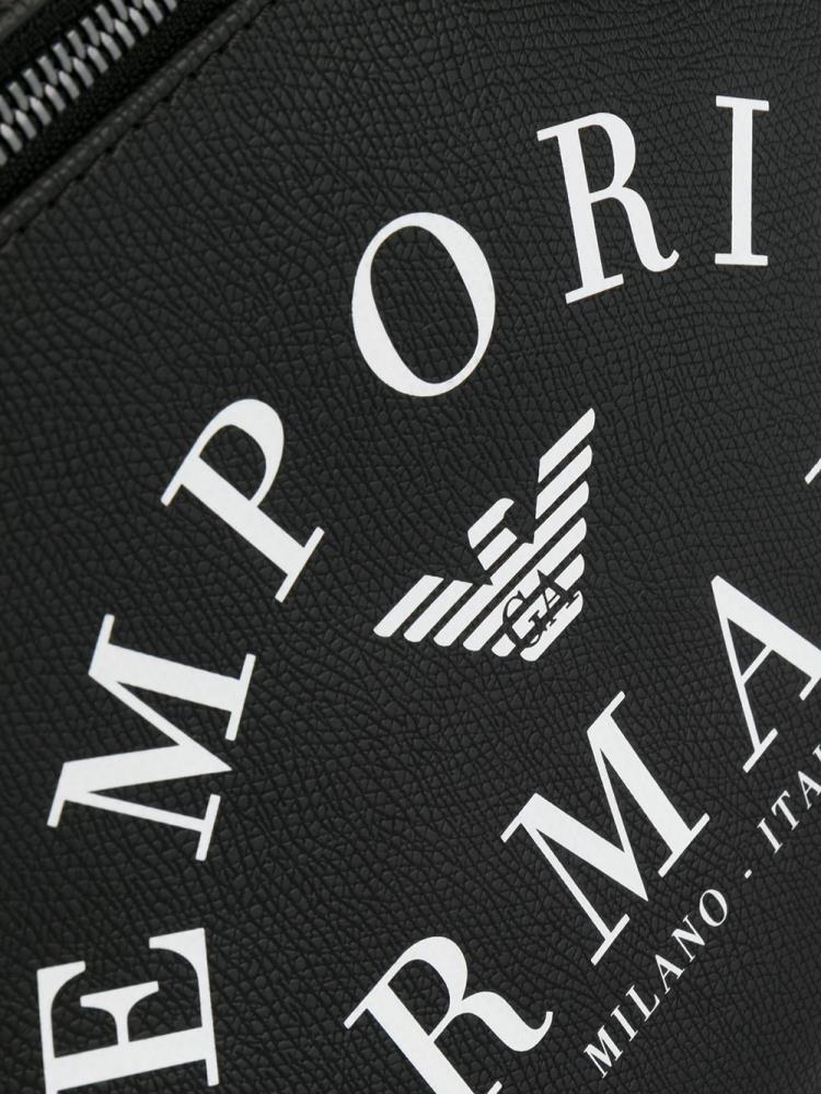 Armani Emporio Armani Logo Print Nahrbtniki Moški Črne | NCZT3OKM