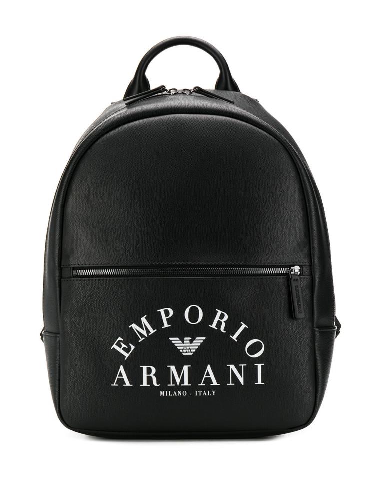 Armani Emporio Armani Logo Print Nahrbtniki Moški Črne | NCZT3OKM