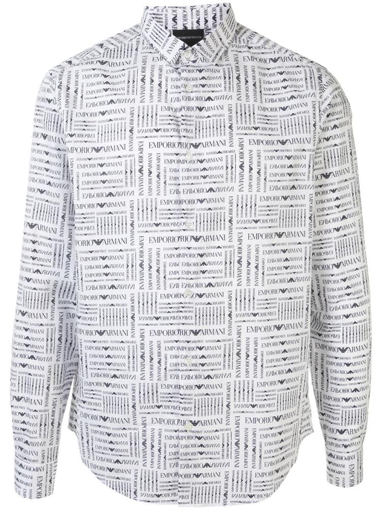 Armani Emporio Armani Logo Print Srajca Moški Bele | HOFS0V23