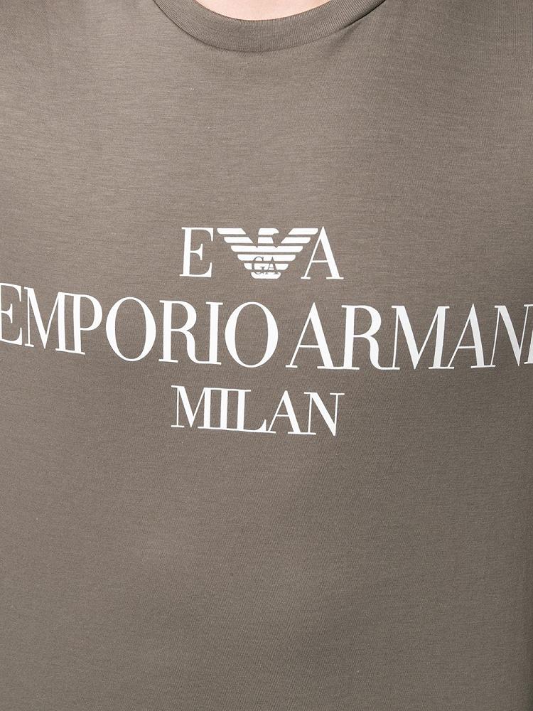 Armani Emporio Armani Logo Print Majice Moški Bež | ANBN4YBE