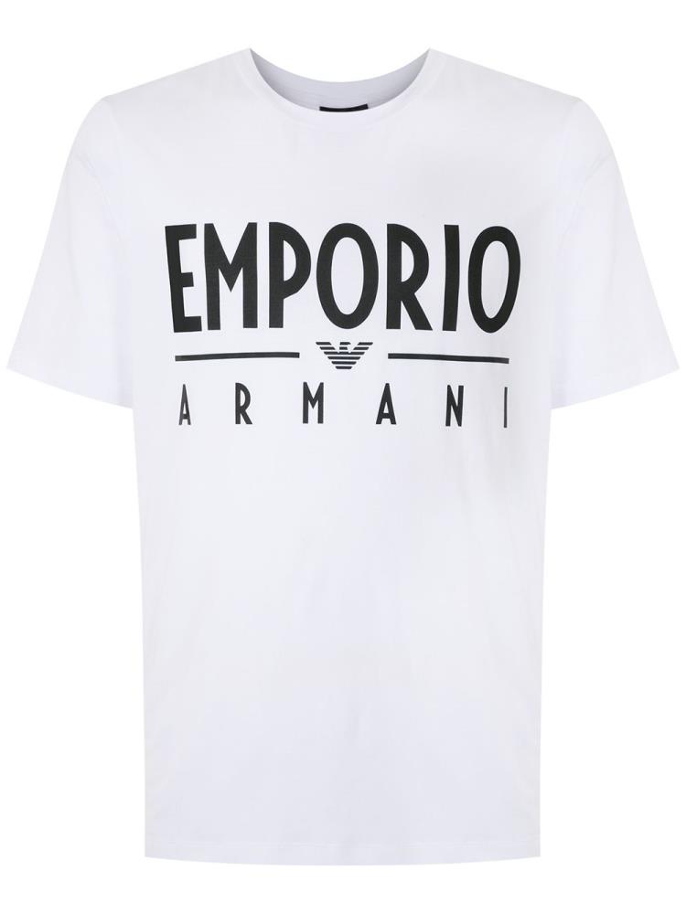 Armani Emporio Armani Logo Print Majice Moški Bele | ERC4XZTZ