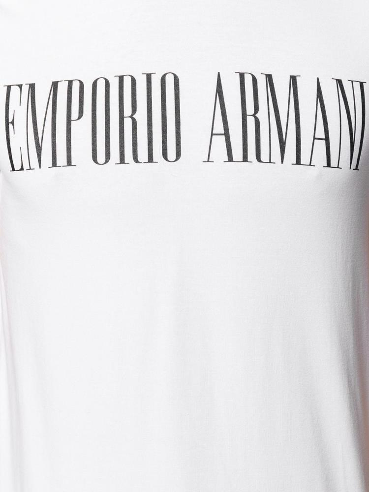 Armani Emporio Armani Logo Print Majice Moški Bele | HRIYQ5LO