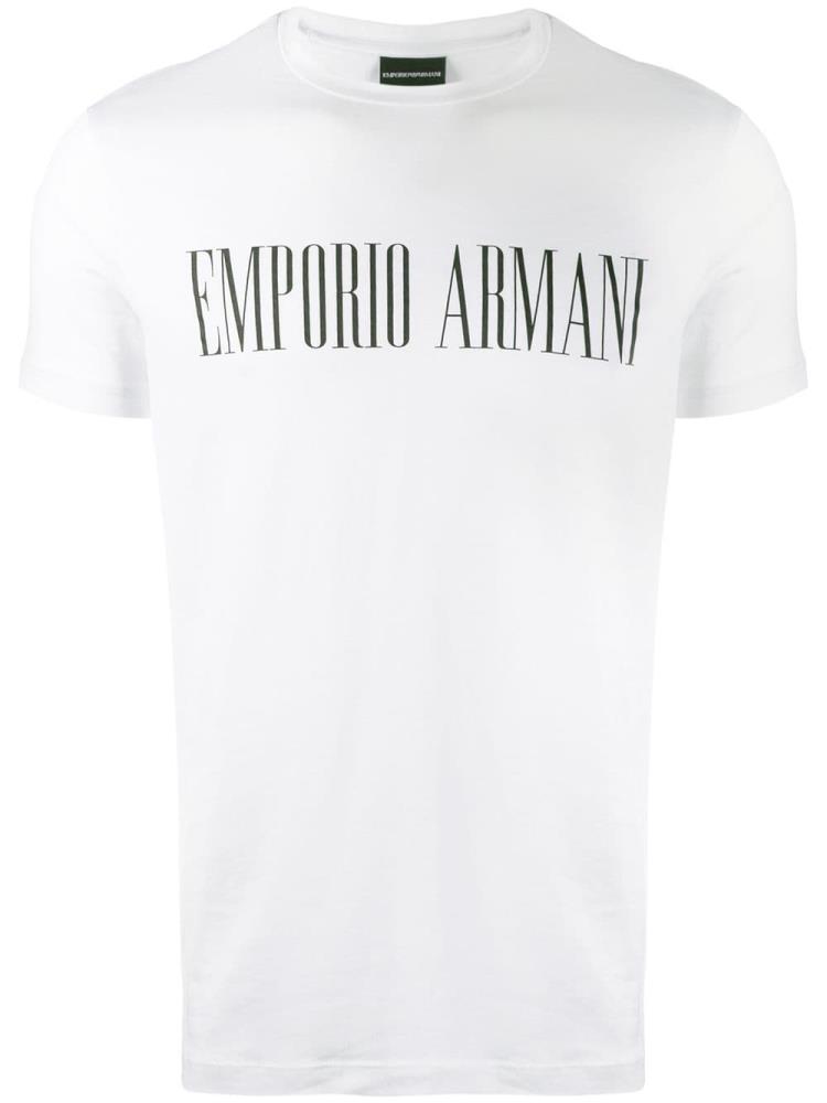 Armani Emporio Armani Logo Print Majice Moški Bele | HRIYQ5LO