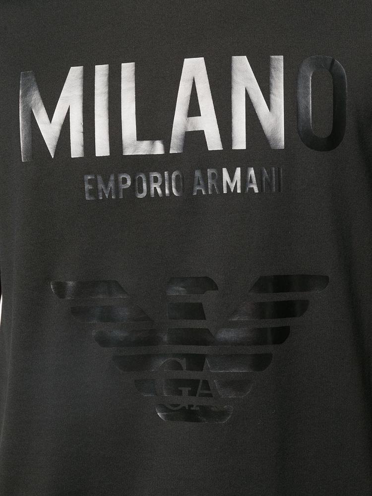 Armani Emporio Armani Logo Print Majice Moški Črne | OUIJ8DX8