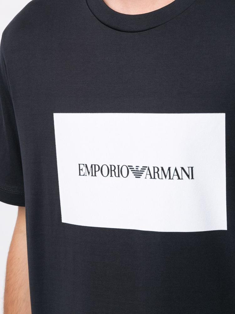 Armani Emporio Armani Logo Print Majice Moški Modre | VMQPVXHA