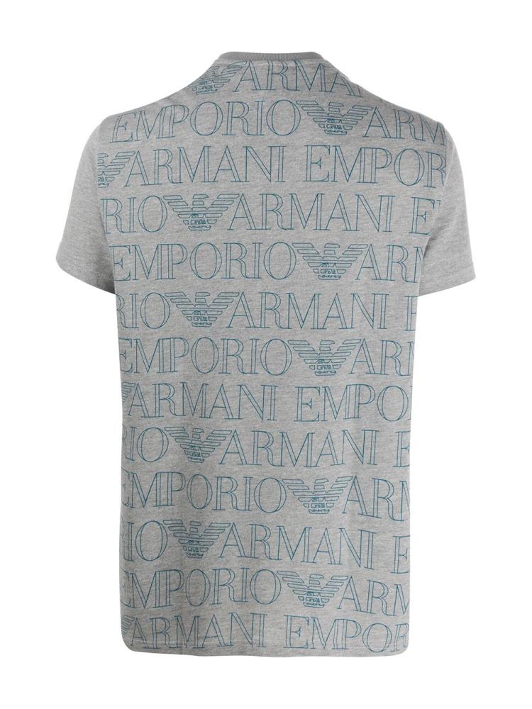 Armani Emporio Armani Logo Print Majice Moški Sive | XX2YUEAS