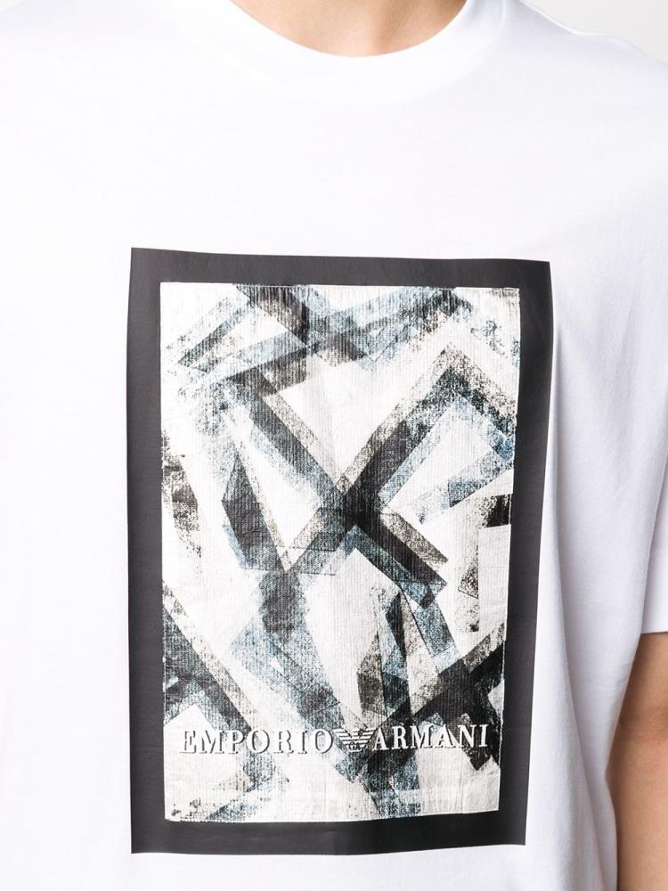 Armani Emporio Armani Logo Print Majice Moški Bele | YGEAQ8FS