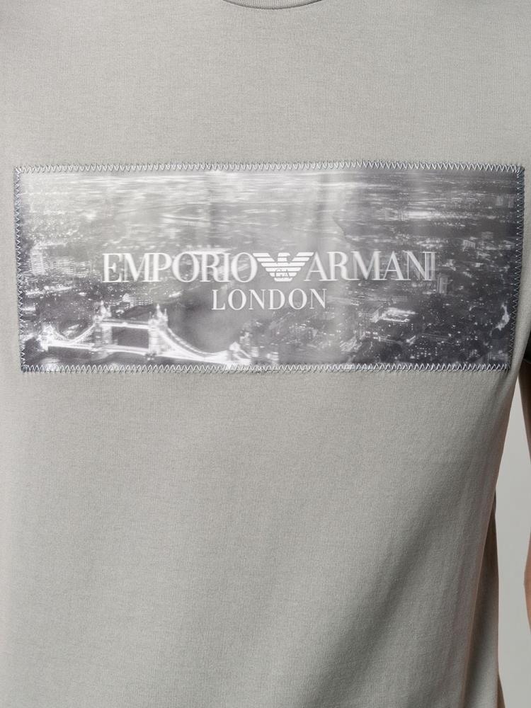 Armani Emporio Armani Logo Print Majice Moški Sive | ZVZX9UTI