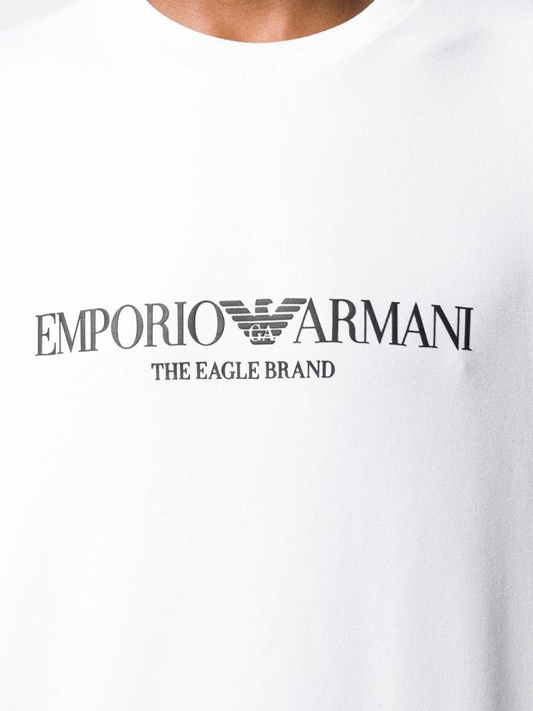 Armani Emporio Armani Logo Printed Športni Puloverji Moški Bele | VQ529LNU