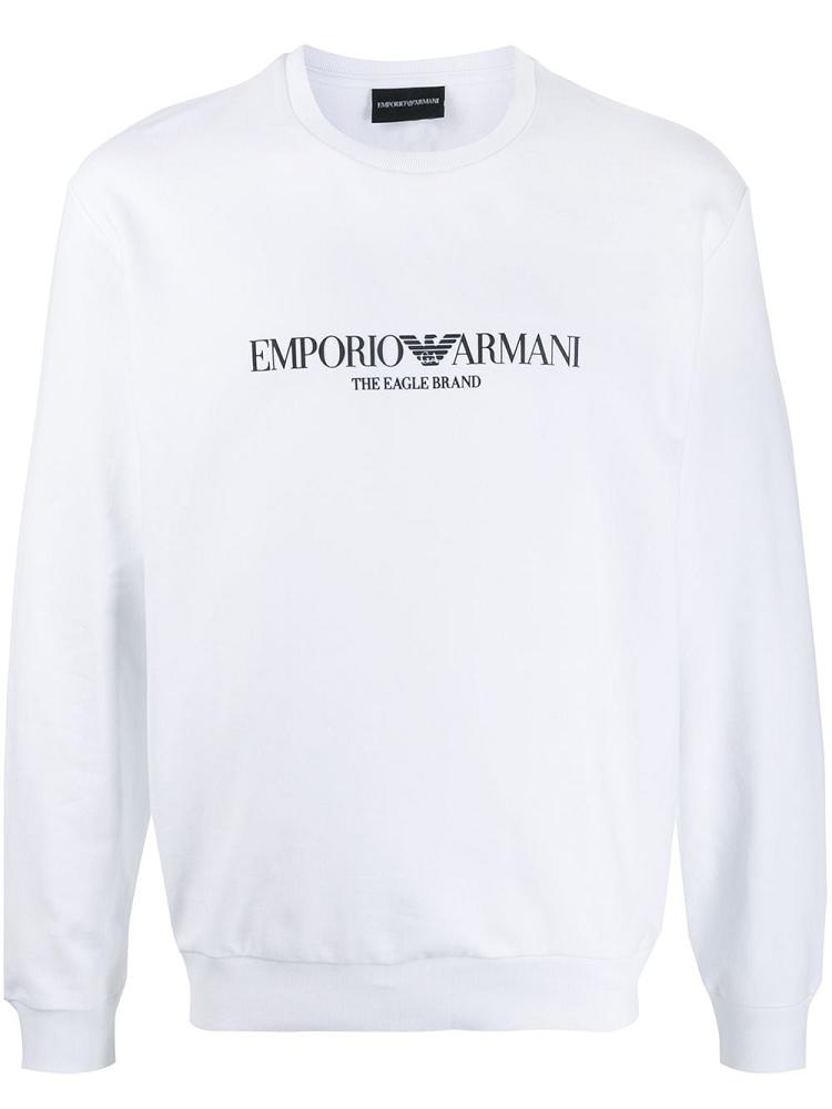 Armani Emporio Armani Logo Printed Športni Puloverji Moški Bele | VQ529LNU