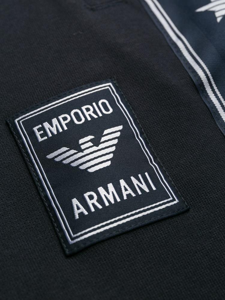 Armani Emporio Armani Logo Stripe Track Hlače Moški Modre | 0HBOS6ZF