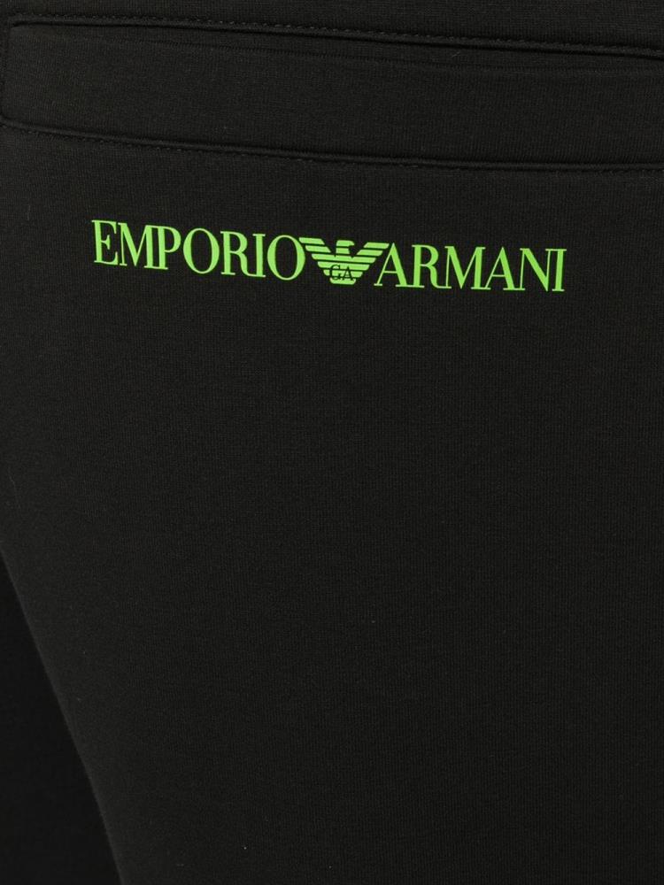 Armani Emporio Armani Logo Stripe Track Hlače Moški Črne | NFUVHC0S