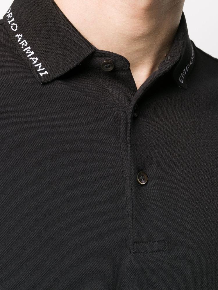 Armani Emporio Armani Logo Trimmed Polo Majice Moški Modre | UXW8JEQM