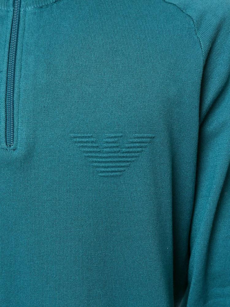 Armani Emporio Armani Logo Zip Up Športni Puloverji Moški Modre | HLG0VURY