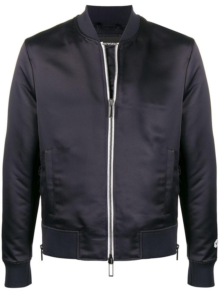 Armani Emporio Armani Logo Zipped Bomber Jakne Moški Modre | RT48L740