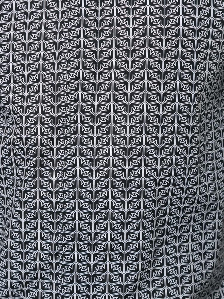 Armani Emporio Armani Long Sleeve Logo Print Srajca Moški Črne Bele | GWKSI2QW